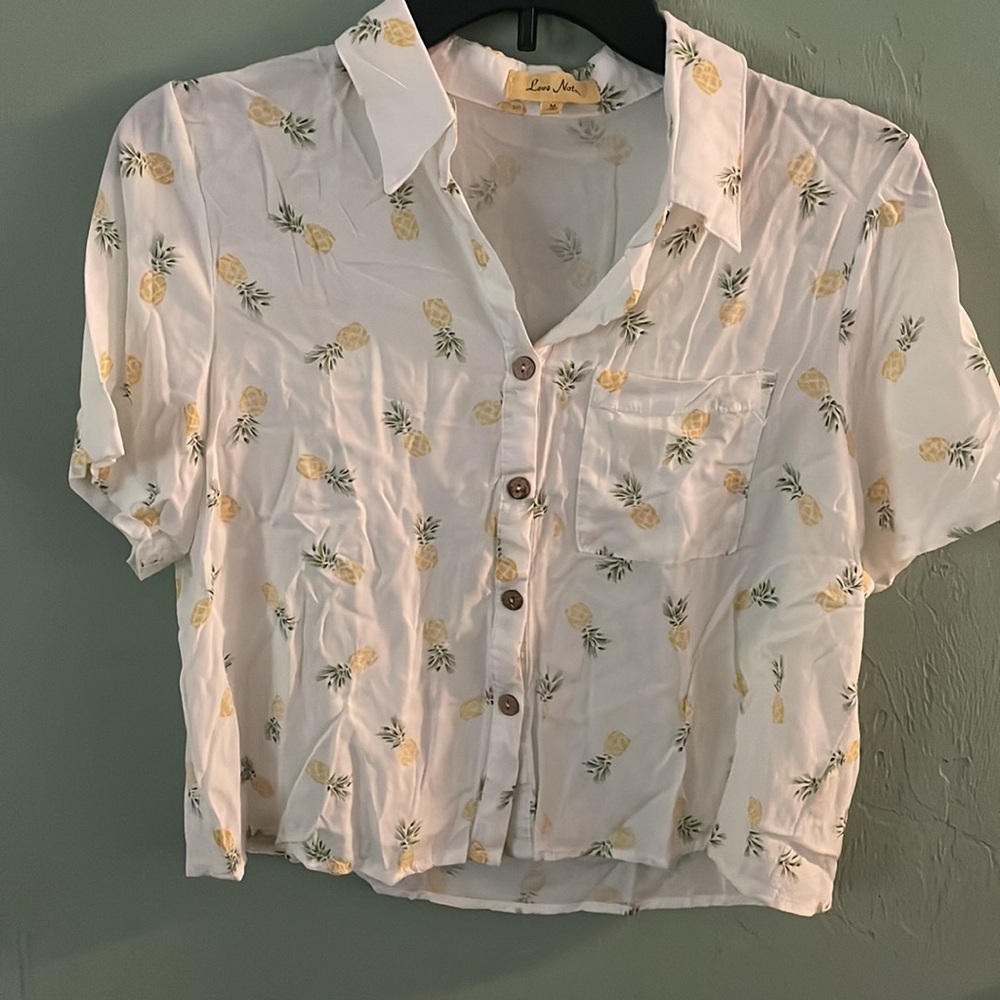 Bright White Pineapple Hawaiian Shirt - Picture 5 of 9